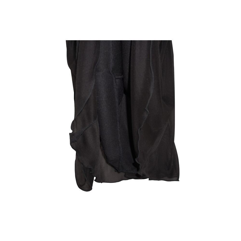 City Triangles Black Chiffon Fit & Flare Dress w/ Sequin Waistband Size M - Picture 5 of 6